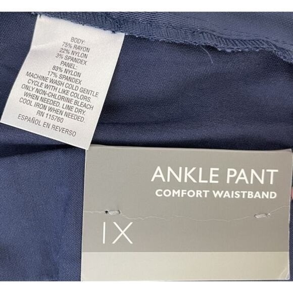 Jm‎ Collection Blue Comfort Waist Ankle Pants Plus Size 1X NWT - Picture 4 of 5